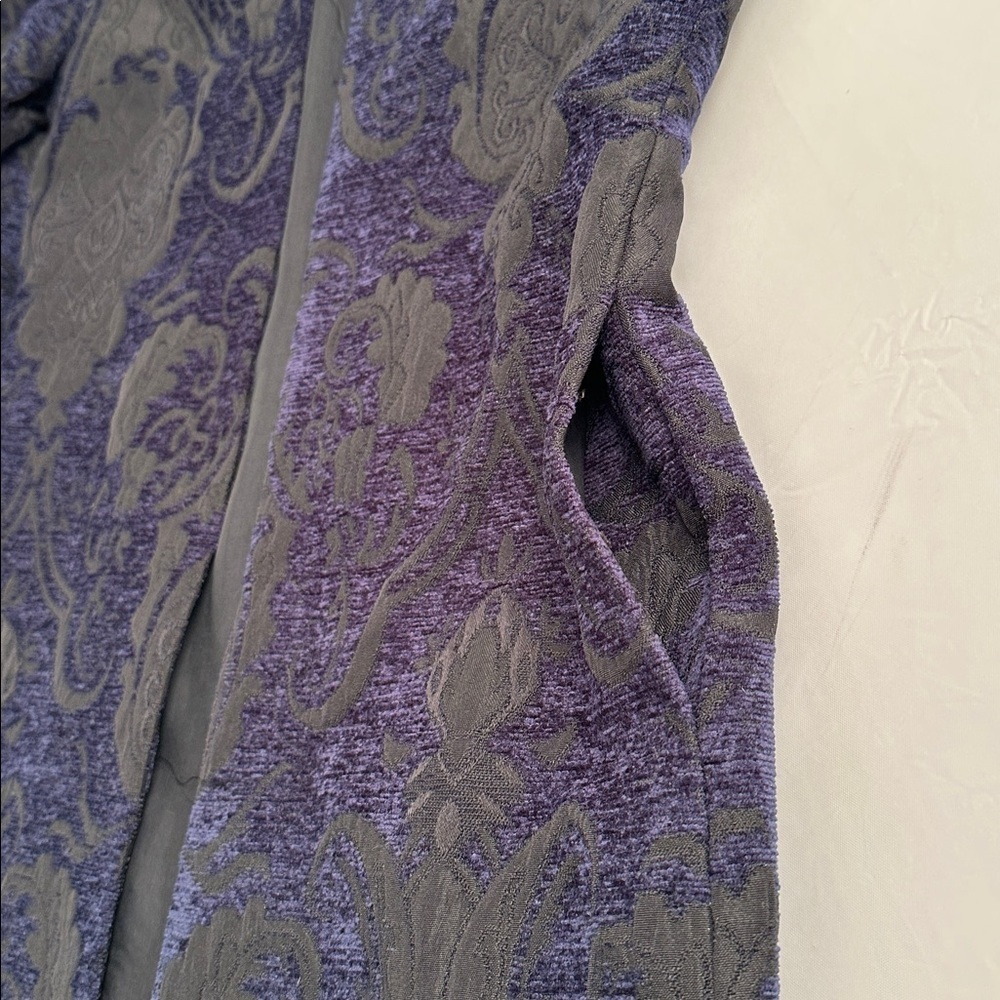 Lucky Brand black and blue brocade open blazer - Picture 12 of 13